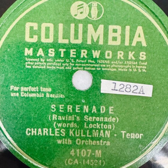 Charles Kullman Serenade 10in Shellac 78 RPM Columbia Masterworks 4107-M Vintage - Picture 2 of 4